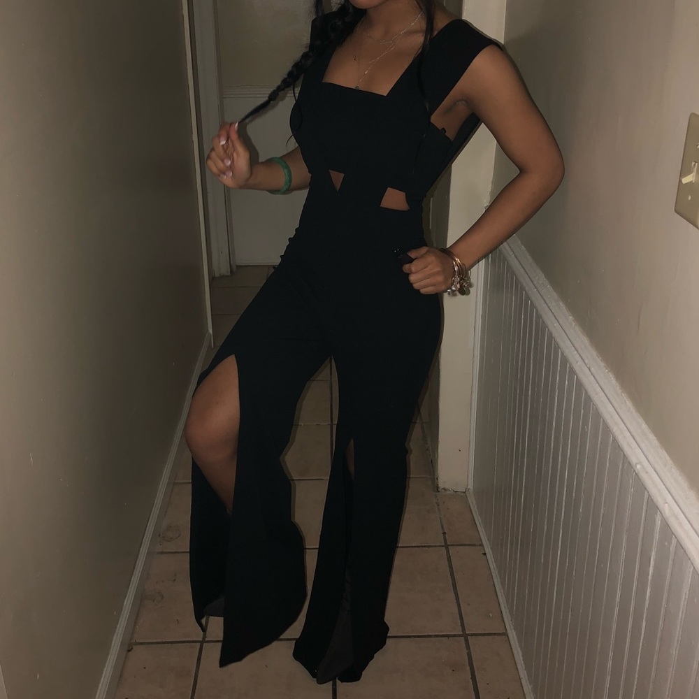 Black cutout jumpsuit